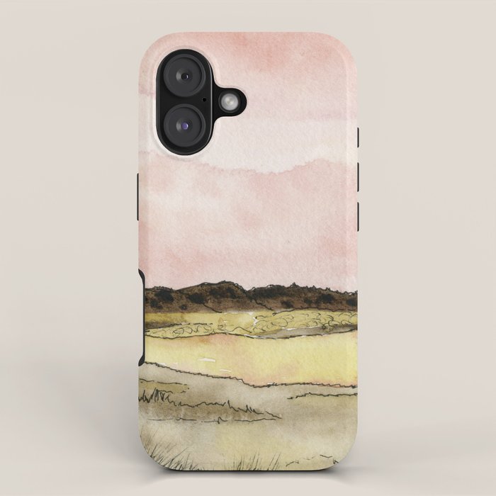 West Texas Sky After Sunset watercolor landscape painting iPhone Case Gallery Image 1