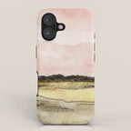 West Texas Sky After Sunset watercolor landscape painting iPhone Case Gallery Image 1