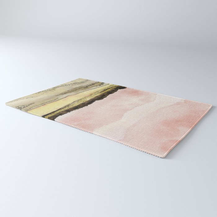 West Texas Sky After Sunset watercolor landscape painting Rug Gallery Image 3