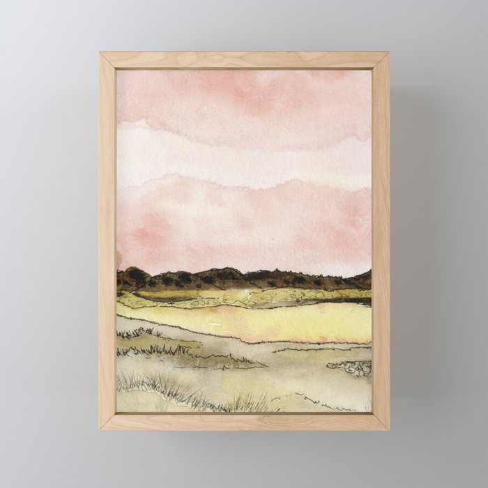 West Texas Sky After Sunset watercolor landscape painting Mini Art Print Gallery Image 1