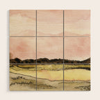 West Texas Sky After Sunset watercolor landscape painting Wood Wall Art Gallery Image 1