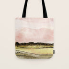 West Texas Sky After Sunset watercolor landscape painting Tote Bag Gallery Image 1