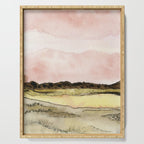 West Texas Sky After Sunset watercolor landscape painting Serving Tray Gallery Image 1