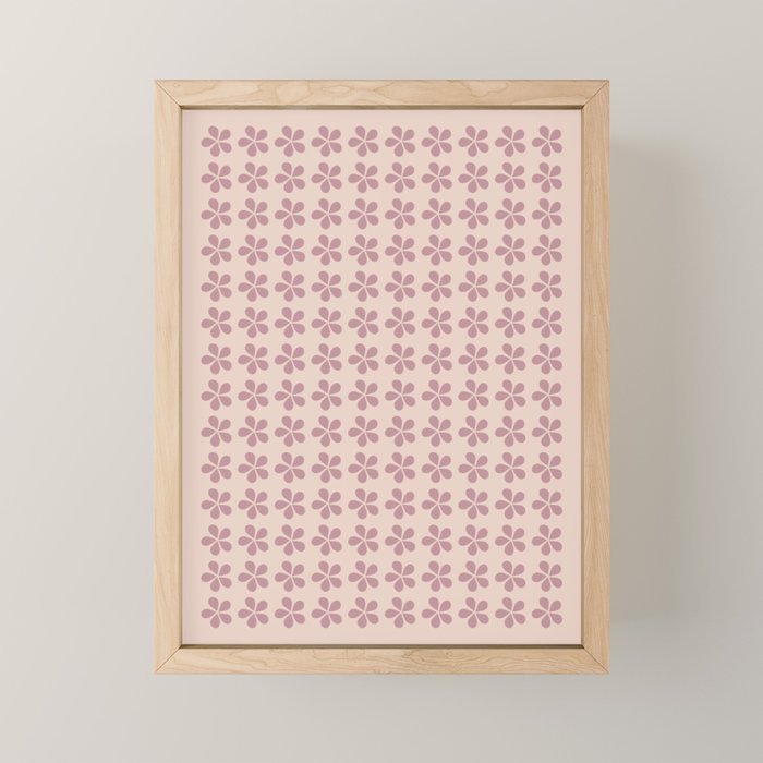 Blush Pink Floral Mini Art Print Gallery Image 1
