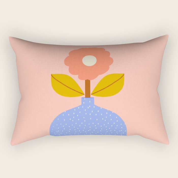 Modern Vase - Peach Rectangular Pillow Gallery Image 2