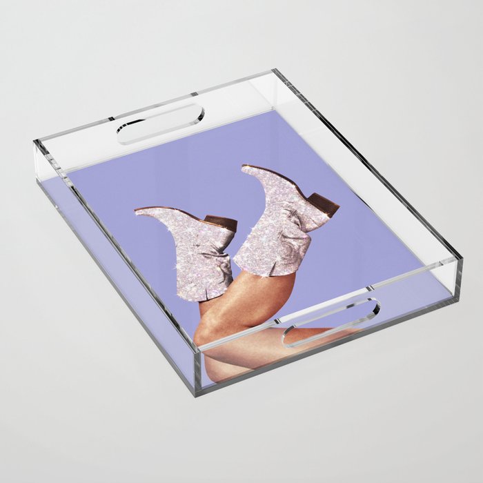 These Boots - Glitter Very Peri Periwinkle Acrylic Tray Gallery Image 1