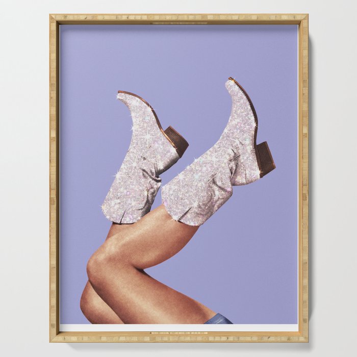 These Boots - Glitter Very Peri Periwinkle Serving Tray Gallery Image 1