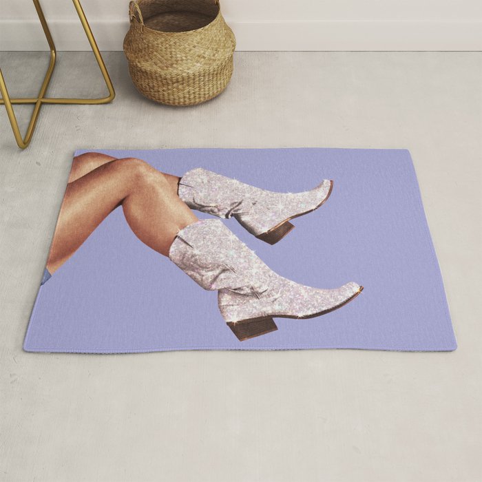 These Boots - Glitter Very Peri Periwinkle Rug Gallery Image 1