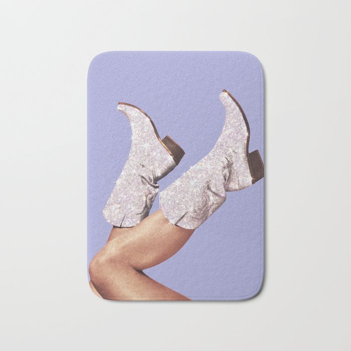 These Boots - Glitter Very Peri Periwinkle Bath Mat Gallery Image 1