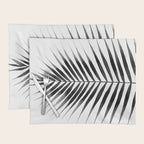 Palm Leaf Watercolor | Black and White Placemat Gallery Image 1