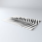 Palm Leaf Watercolor | Black and White Rug Gallery Image 3