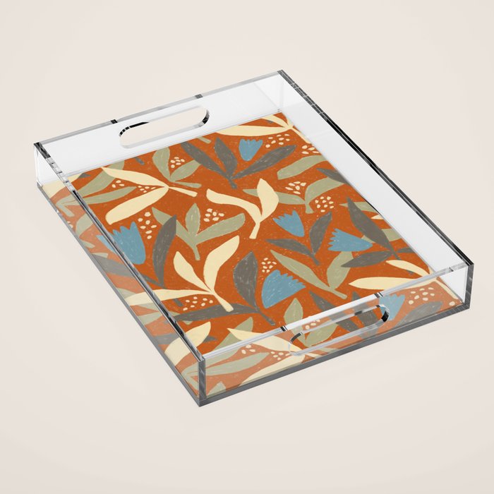 Hand Drawn Florals #1 Acrylic Tray Gallery Image 1