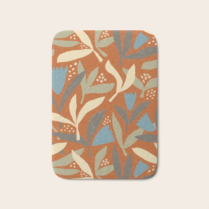 Hand Drawn Florals #1 Bath Mat Gallery Image 1