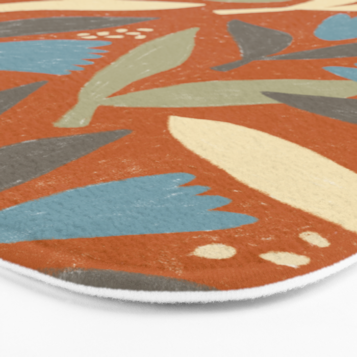 Hand Drawn Florals #1 Bath Mat Gallery Image 3