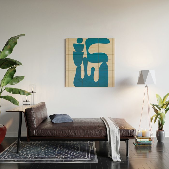 Modern Abstract Minimal Shapes 36 Wood Wall Art Gallery Image 2