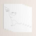 Cat and Owner Fist Bump Line Drawing Wrapping Paper Gallery Image 3