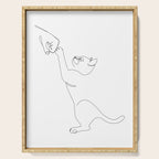 Cat and Owner Fist Bump Line Drawing Serving Tray Gallery Image 1