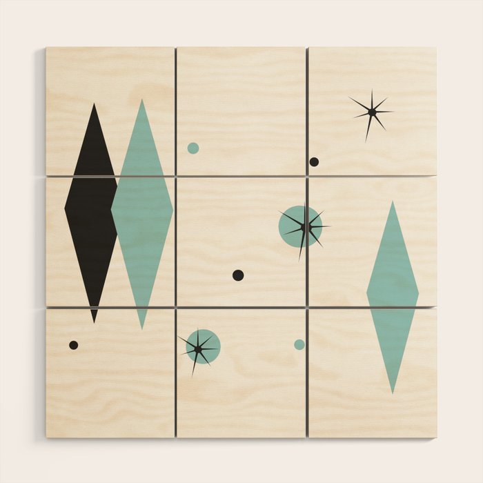 Vintage 1950s Mid Century Modern Design Wood Wall Art Gallery Image 1
