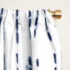 Blue indigo stripes over white shibori tie dye pattern Window Curtain Gallery Image 2