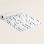 Blue indigo stripes over white shibori tie dye pattern Yoga Mat Gallery Image 2