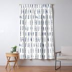 Blue indigo stripes over white shibori tie dye pattern Window Curtain Gallery Image 5