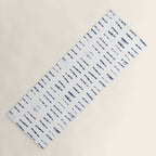 Blue indigo stripes over white shibori tie dye pattern Yoga Mat Gallery Image 1