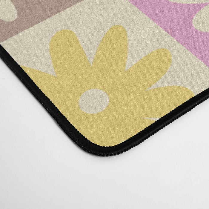 Colorful Flower Checkered Pattern Desk Mat Gallery Image 4