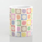 Colorful Flower Checkered Pattern Coffee Mug Gallery Image 4