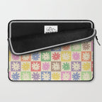 Colorful Flower Checkered Pattern Laptop Sleeve Gallery Image 2