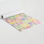 Colorful Flower Checkered Pattern Yoga Mat Gallery Image 2