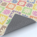 Colorful Flower Checkered Pattern Rug Gallery Image 4