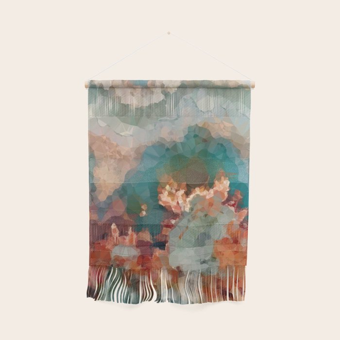 Turquoise Copper Agate Low Poly Geometric Triangles Wall Hanging Gallery Image 1