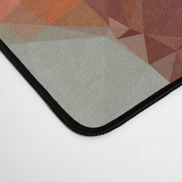 Turquoise Copper Agate Low Poly Geometric Triangles Desk Mat Gallery Image 4