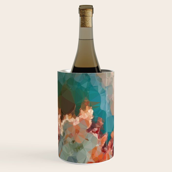 Turquoise Copper Agate Low Poly Geometric Triangles Wine Chiller Gallery Image 3