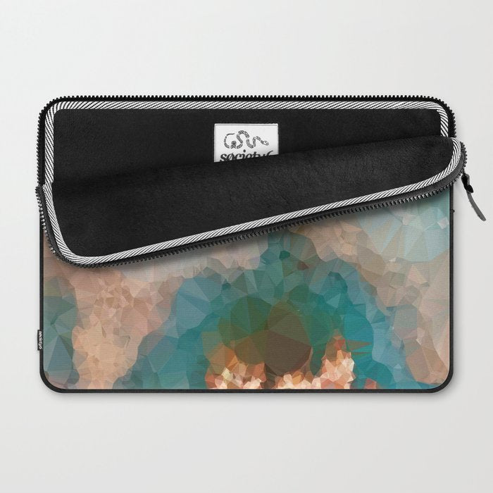 Turquoise Copper Agate Low Poly Geometric Triangles Laptop Sleeve Gallery Image 2