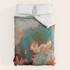Turquoise Copper Agate Low Poly Geometric Triangles Comforter Gallery Image 6