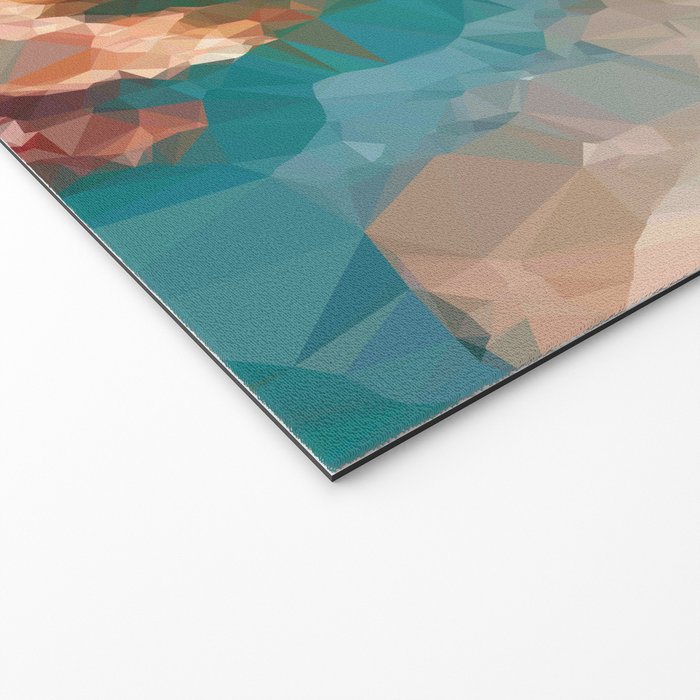Turquoise Copper Agate Low Poly Geometric Triangles Welcome Mat Gallery Image 2
