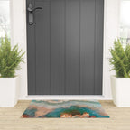 Turquoise Copper Agate Low Poly Geometric Triangles Welcome Mat Gallery Image 3