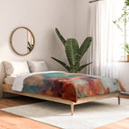 Turquoise Copper Agate Low Poly Geometric Triangles Comforter Gallery Image 2