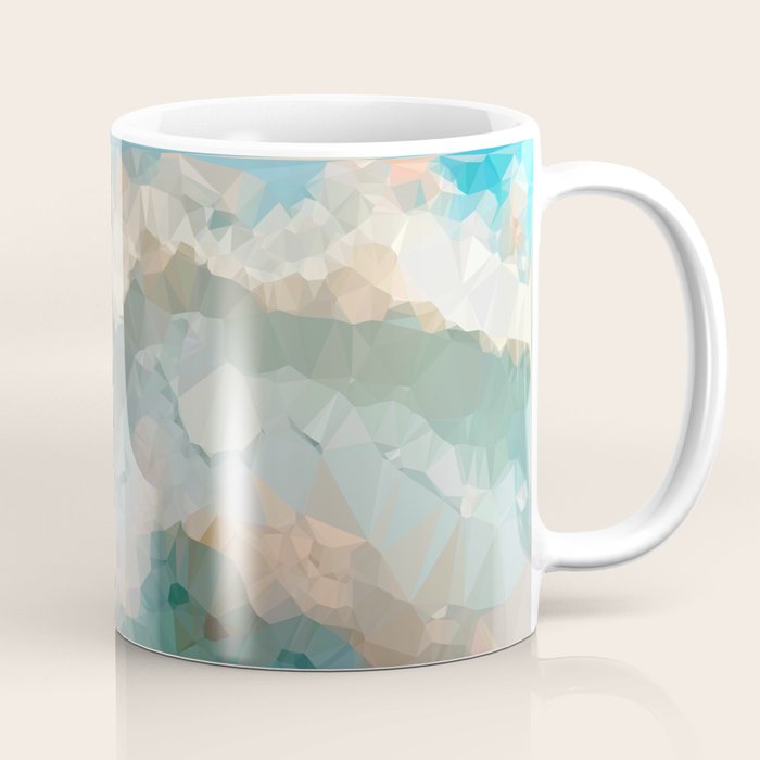 Turquoise Copper Agate Low Poly Geometric Triangles Coffee Mug Gallery Image 1