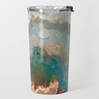 Turquoise Copper Agate Low Poly Geometric Triangles Travel Mug Gallery Image 2