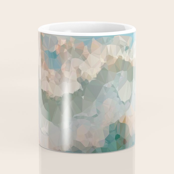 Turquoise Copper Agate Low Poly Geometric Triangles Coffee Mug Gallery Image 4
