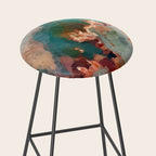 Turquoise Copper Agate Low Poly Geometric Triangles Stool Gallery Image 2
