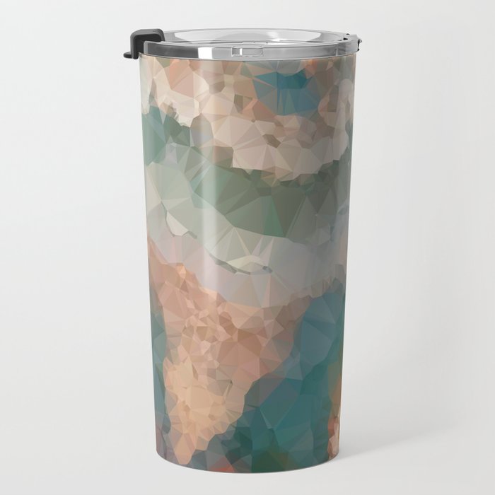 Turquoise Copper Agate Low Poly Geometric Triangles Travel Mug Gallery Image 3