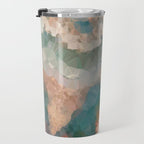 Turquoise Copper Agate Low Poly Geometric Triangles Travel Mug Gallery Image 3
