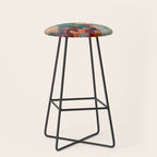 Turquoise Copper Agate Low Poly Geometric Triangles Stool Gallery Image 1