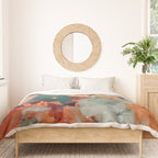 Turquoise Copper Agate Low Poly Geometric Triangles Duvet Cover Gallery Image 3