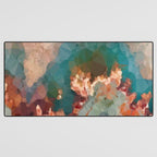 Turquoise Copper Agate Low Poly Geometric Triangles Desk Mat Gallery Image 3