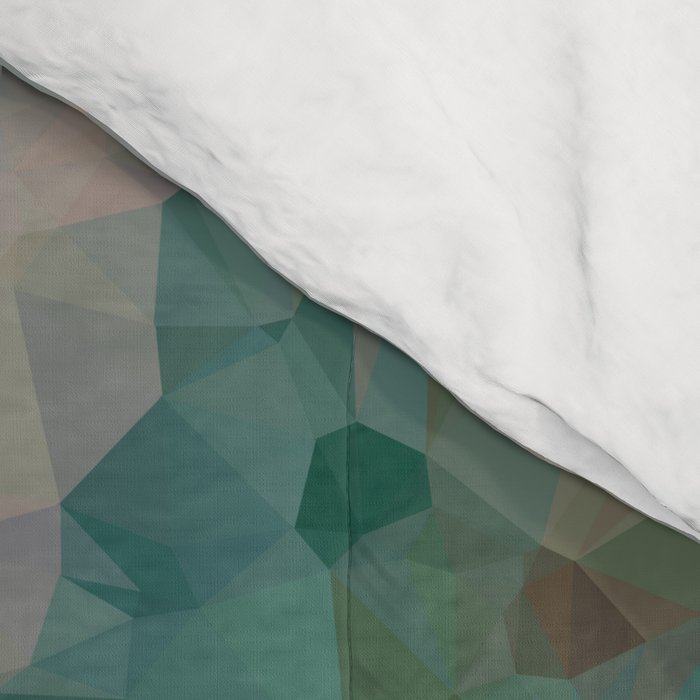 Turquoise Copper Agate Low Poly Geometric Triangles Comforter Gallery Image 4