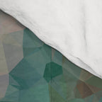 Turquoise Copper Agate Low Poly Geometric Triangles Comforter Gallery Image 4
